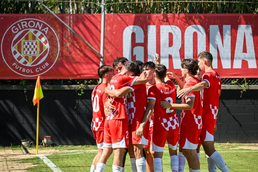 Celebració dels jugadors del Girona B