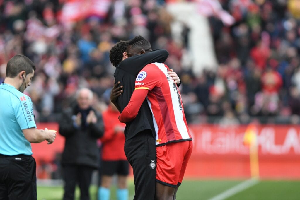 El ‘hat-trick’ d’Olunga en una golejada històricaParlar del davanter kenyà és sinònim de visualitzar la visita de Las Palmas a Montilivi