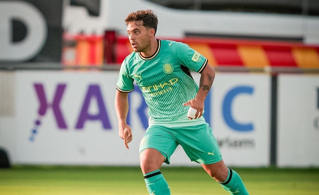 Fran Beltrán durant l'Olot-Girona de pretemporada