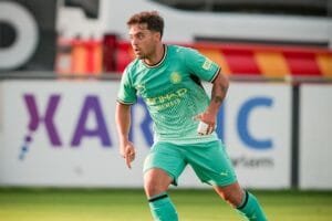 Fran Beltrán durant l'Olot-Girona de pretemporada