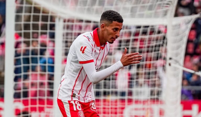 Ounahi celebra un gol amb el Girona