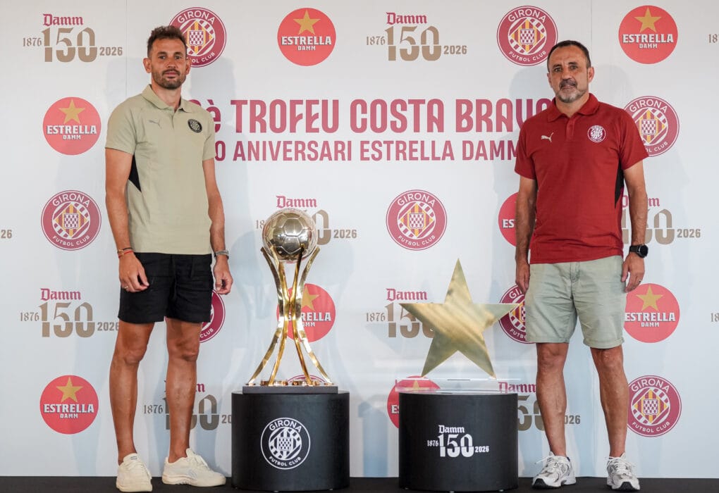 Stuani i Quique Álvarez en la presentació del Trofeu Costa Brava