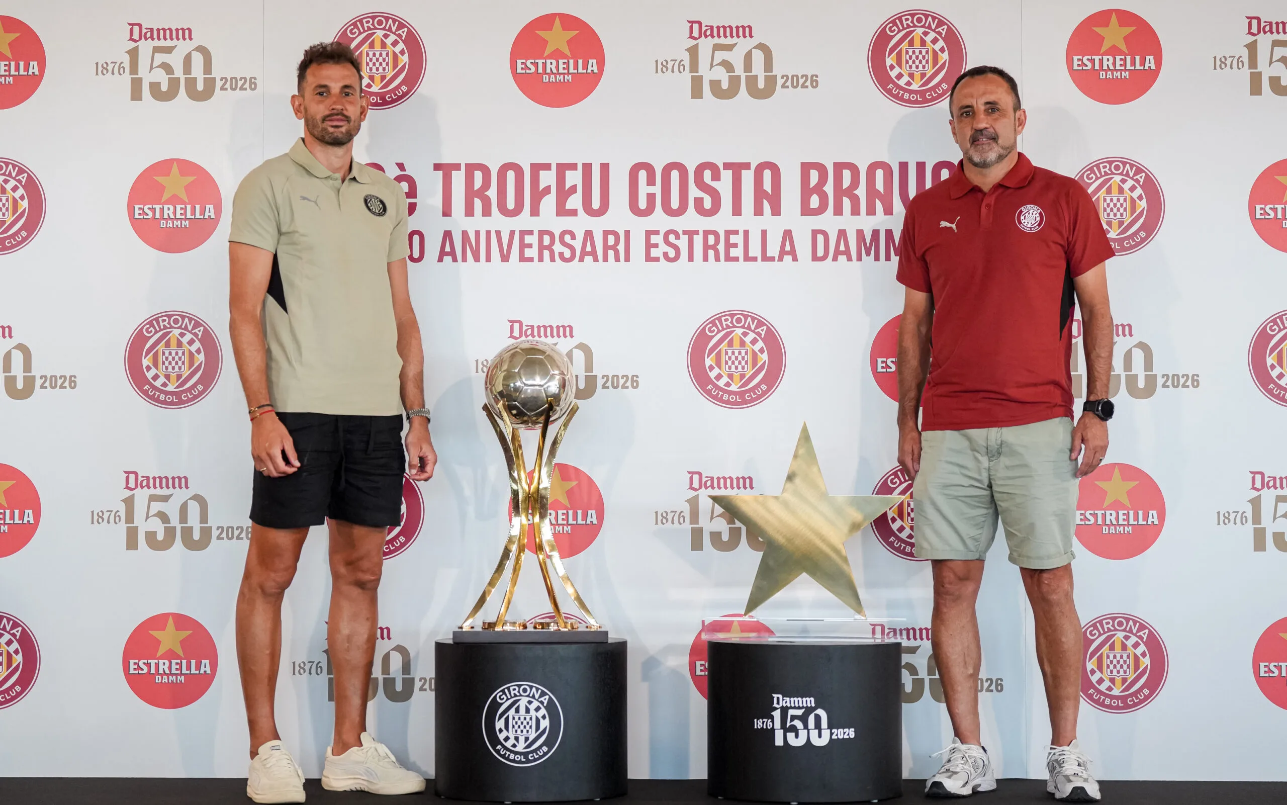 Stuani i Quique Álvarez en la presentació del Trofeu Costa Brava