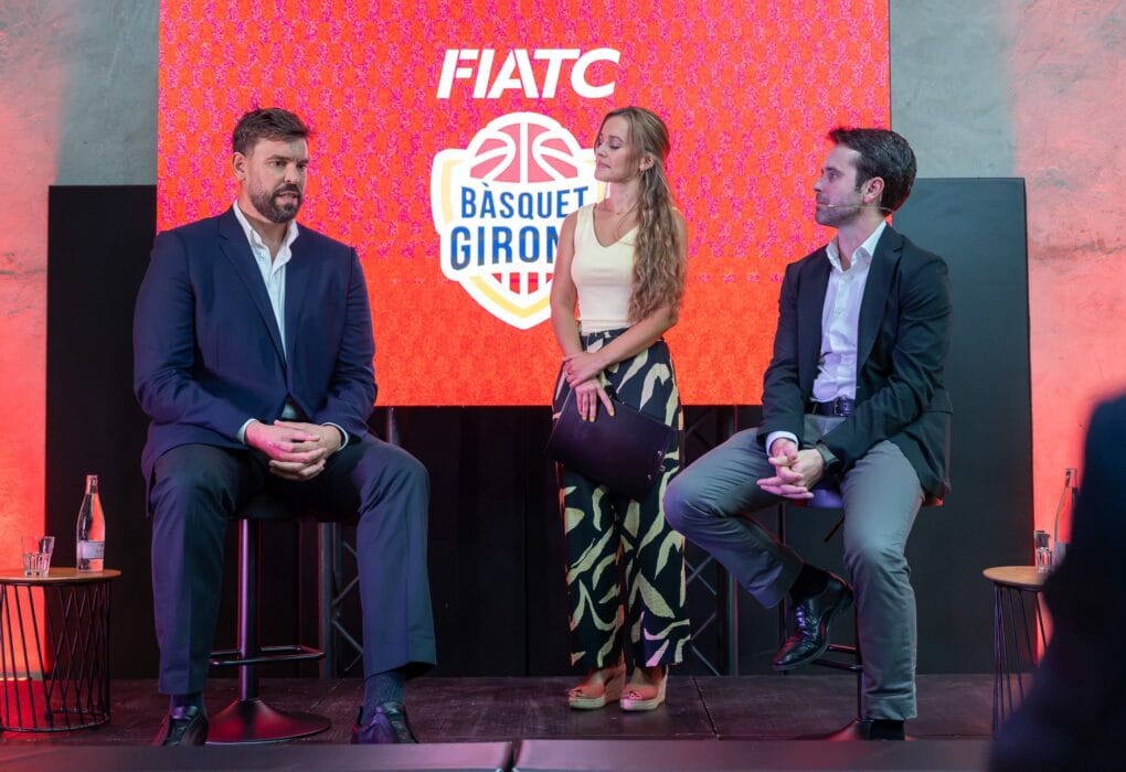 Marc Gasol i Joan Manuel Castells en la presentació del nou naming FIATC Bàsquet Girona