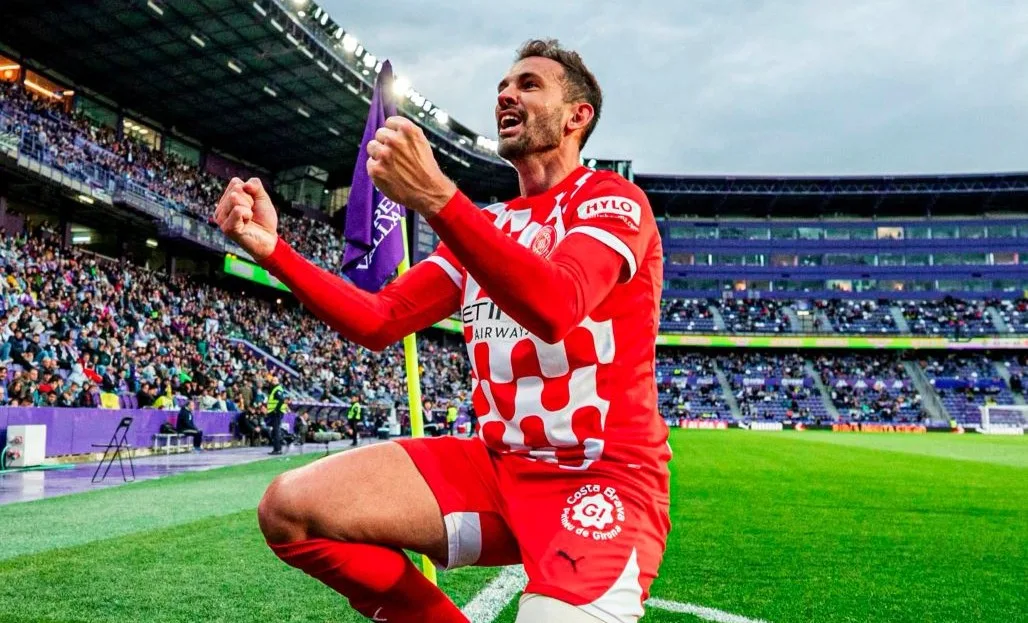 Stuani celebra el gol contra el Valladolid