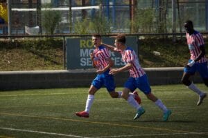 Unai Hernández en un partit amb el planter del Girona