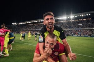 Iván Martín el dia de l'ascens a Tenerife amb el Girona