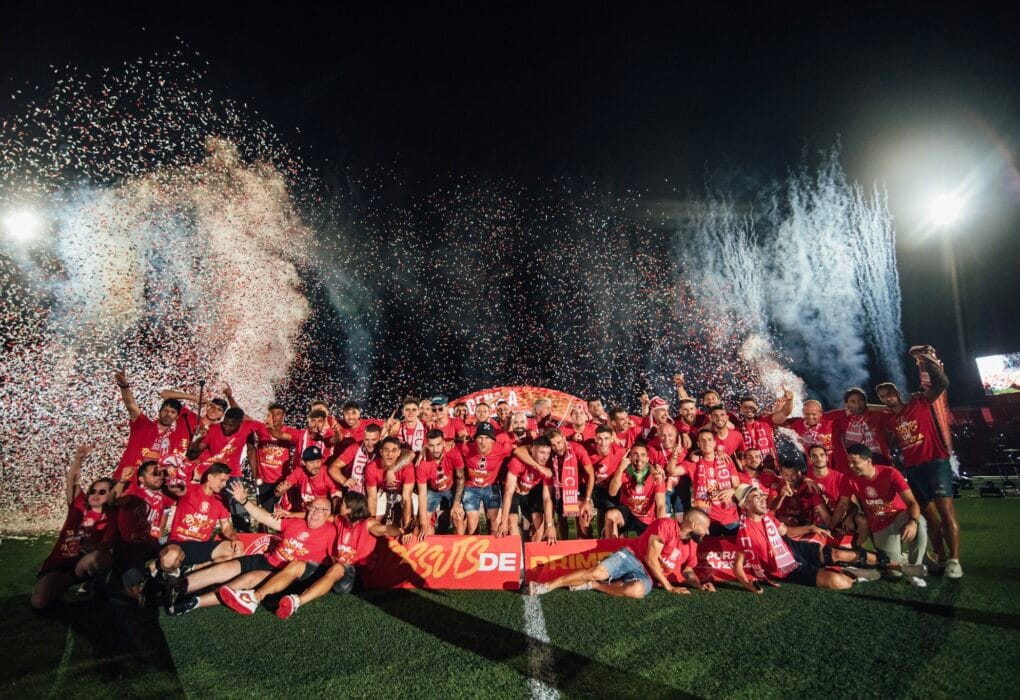 El Girona celebra l'ascens a Primera del 2022