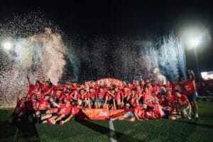 El Girona celebra l'ascens a Primera del 2022
