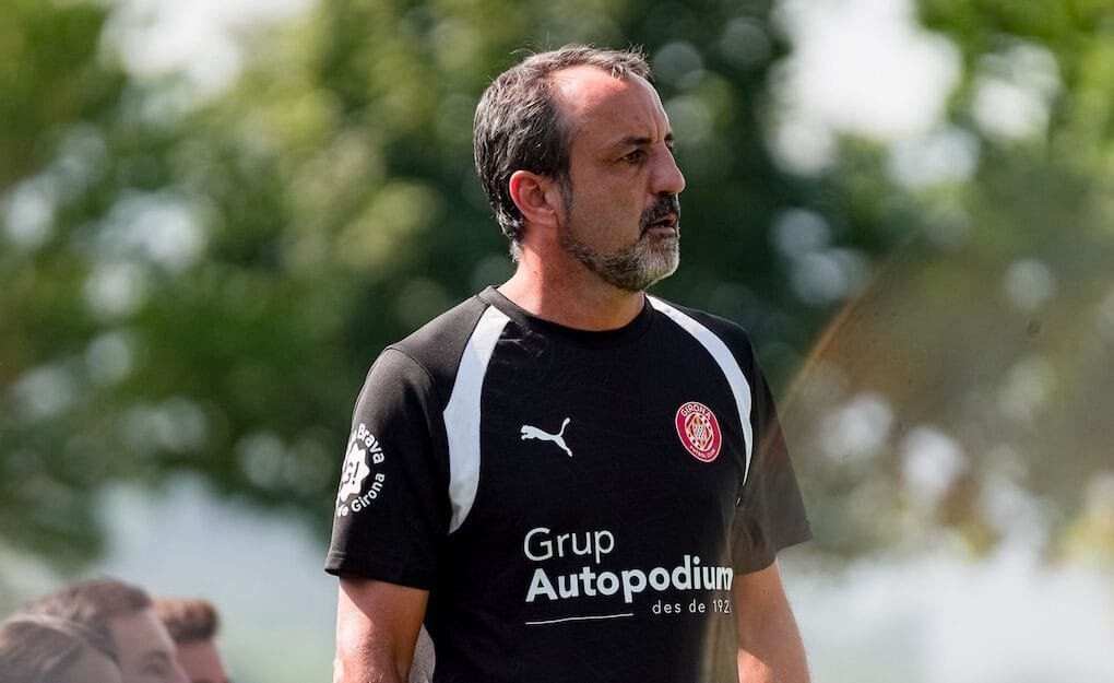Quique Álvarez durant un entrenament amb el Girona