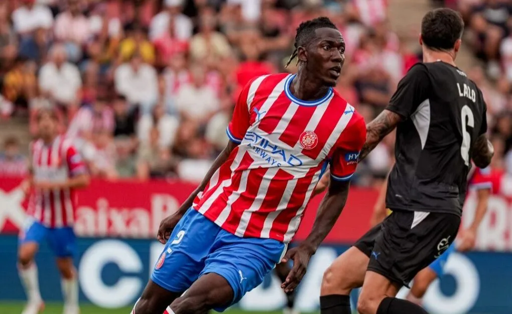 Dawda Camara en el debut a Montilivi contra el Leganés