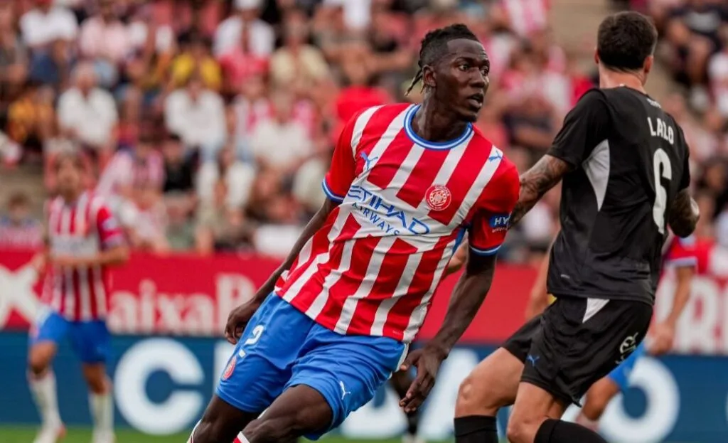 Dawda Camara en el debut a Montilivi contra el Leganés