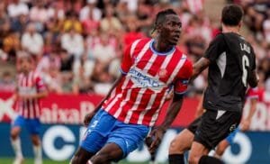 Dawda Camara en el debut a Montilivi contra el Leganés