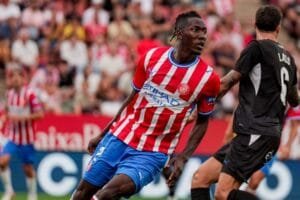 Dawda Camara en el debut a Montilivi contra el Leganés
