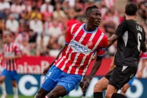 Dawda Camara en el debut a Montilivi contra el Leganés