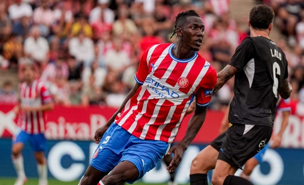 Dawda Camara en el debut a Montilivi contra el Leganés