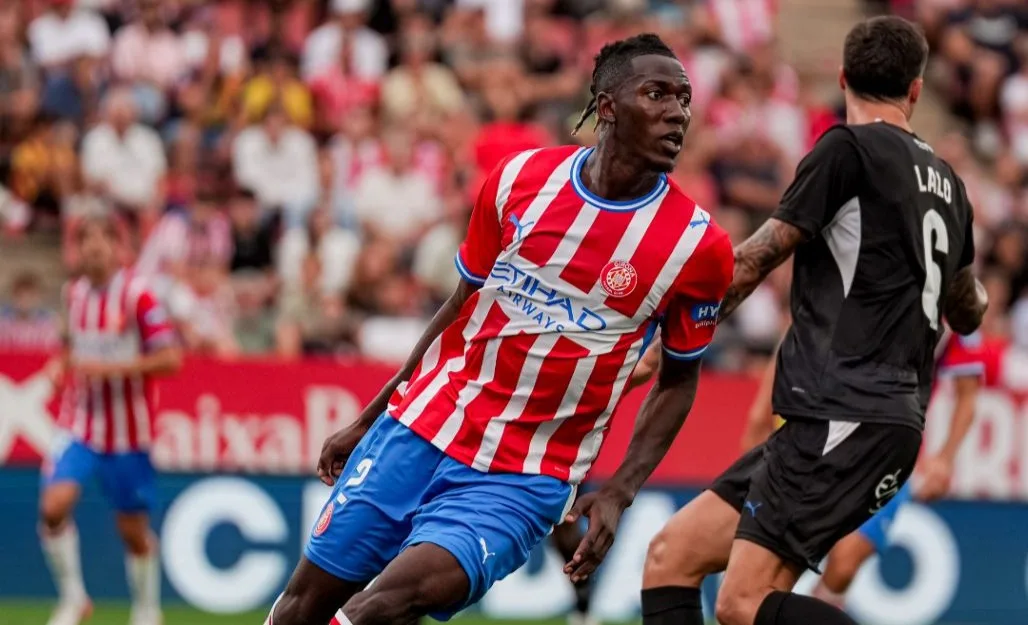 Dawda Camara en el debut a Montilivi contra el Leganés
