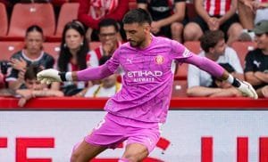 Gazzaniga durant el partit al camp de Sporting Gijon