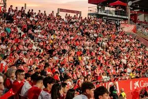 Montilivi en un partit aquesta temporada a Segona Divisió