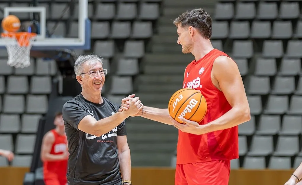 Sergi Martínez i Moncho Fernández en un entrenament