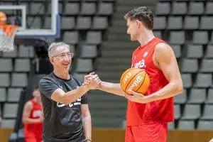 Sergi Martínez i Moncho Fernández en un entrenament