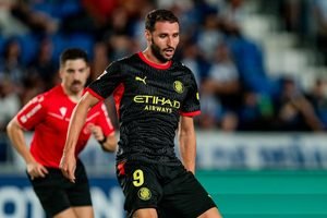 Abel Ruiz durant el partit al camp del Tenerife