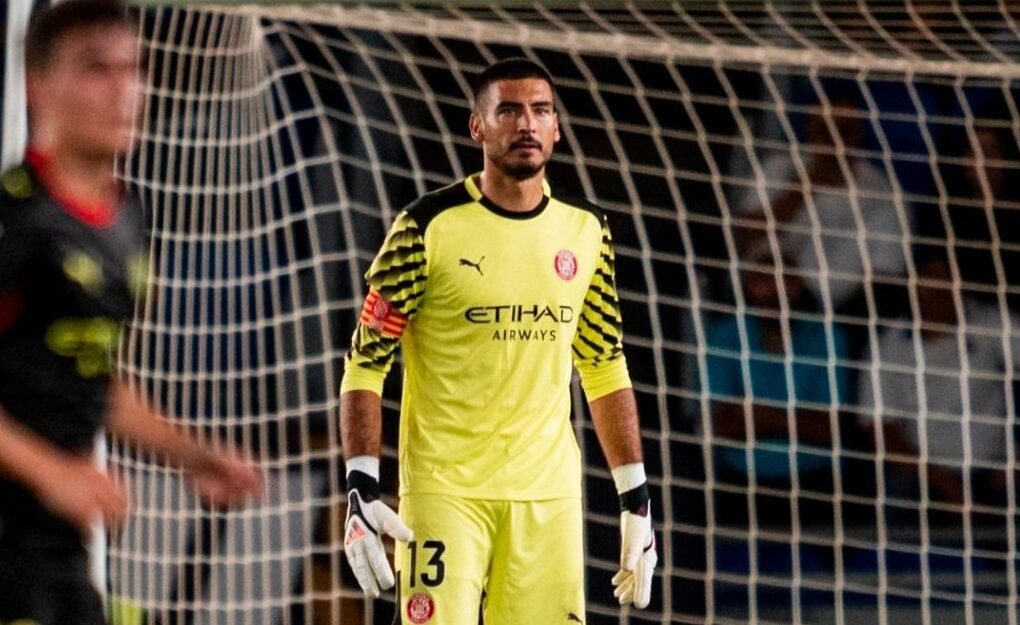 Gazzaniga durant el partit al camp del Tenerife
