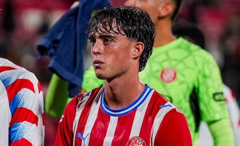 Javi Boñar després del partit contra el Mallorca a Montilivi